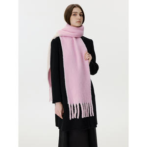 Bufanda Cuadrada <span class=keywords><strong>de</strong></span> Color Sólido <span class=keywords><strong>de</strong></span> Doble Cara con Borlas Gruesas <span class=keywords><strong>de</strong></span> Cachemira Hecha a Mano, Estilo Coreano, Cálida para Otoño e Invierno, para Mujer Musulmana - Product Image 4