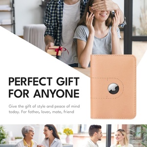 Boshiho Genuine Leather Travel <b>Wallet</b> Cover Card Holder with for Airtag Slot for Men and Women Essential <b>Passport</b> Holder - Product Image 6