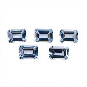 Precio de Fábrica, Aguamarina Natural Premium, Corte Esmeralda, Calidad AA Blanca, Gema Suelta Rectangular, Proveedor Mundial - Product Image 2