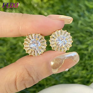 Foxi-pendientes redondos de <span class=keywords><strong>oro</strong></span> de 18k para mujer, joyería de alta calidad, gran círculo, accesorios, sin <span class=keywords><strong>baño</strong></span>, Brasil, 2023 - Product Image 2