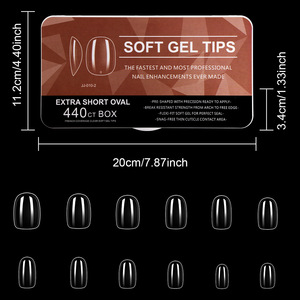 Venta al por Mayor de 440 <span class=keywords><strong>Uñas</strong></span> Postizas de Gel Suave Transparente en Caja, <span class=keywords><strong>Uñas</strong></span> Curvas de Cobertura Completa para Extensión de <span class=keywords><strong>Uñas</strong></span>, <span class=keywords><strong>Uñas</strong></span> a Presión para Dedos - Product Image 3