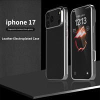 Haute qualité TPU + PC galvanoplastie étui de téléphone en cuir végétalien pour iPhone 17 16 ProMax 15 Plus lentille de protection étuis de téléphone portable