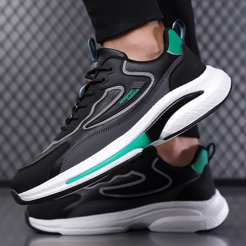 Cuir noir et vert