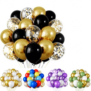 Venta al por Mayor de 30 Globos Blancos y Dorados con Confeti de Perlas para Cumpleaños, Bodas, Aniversarios y Fiestas - Product Image 1