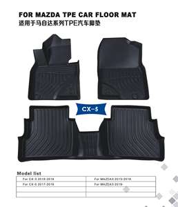 Tappetini Auto in TPE Antiscivolo Facili da Pulire Design Sportivo a Righe Spessore 2mm Set Completo <span class=keywords><strong>3</strong></span> Pezzi per <span class=keywords><strong>Mazda</strong></span> 6 - Product Image 3