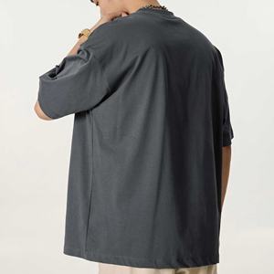 Camiseta en blanco de color sólido OEM Camiseta de gran tamaño lisa con logotipo personalizado unisex de alta calidad - Product Image 4