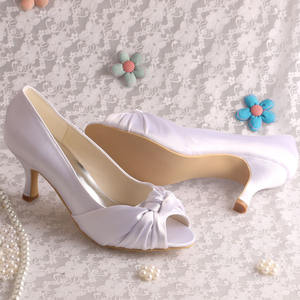 Tacco personalizzato e colore senza piattaforma scarpe bianche <span class=keywords><strong>tacchi</strong></span> donna - Product Image 4