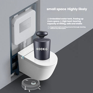 Inodoro Inteligente con Instalación en el Suelo, Tanque <span class=keywords><strong>de</strong></span> Agua Oculto Integrado, <span class=keywords><strong>Tapa</strong></span> Abatible Automática, Cerámica, para <span class=keywords><strong>Baño</strong></span> - Product Image 4