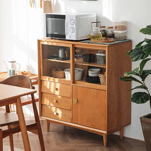 Aparador Euler Well-Field de madera de cerezo con puertas de vidrio para comedor - Product Image 1