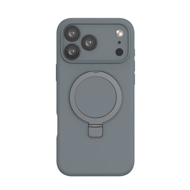 Magnetic Liquid Silicone Ring Kickstand Phone Case for iPhone Air 17 Pro Max Metal Holder Shockproof Case