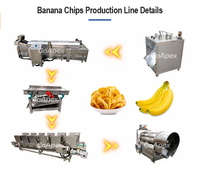 Ligne de production entièrement automatique de chips de banane en acier inoxydable SUS304 de 3,0 mm, 300 kg/h, multi-tension, qualité alimentaire