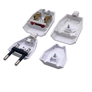 Đức EU Cắm <span class=keywords><strong>2P</strong></span> mà không cần nối đất 250V 2.5A 10A trắng đen nam điện cắm cắm Châu Âu rewireable cắm 4.0mm2 - Product Image 2