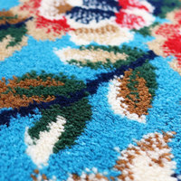 Tapis de salon de style classique européen tissé Wilton, tapis de canapé en polypropylène, motif de plantes et de fleurs en forme de cœur
