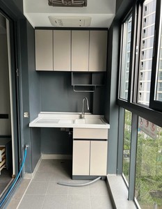 <span class=keywords><strong>Mobile</strong></span> Multifunzionale per Balcone <span class=keywords><strong>con</strong></span> Vano per Lavatrice Personalizzabile |   Armadio Salvaspazio |   Superficie Impermeabile - Product Image 2