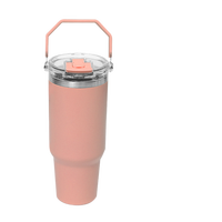 Mug isotherme en acier inoxydable couleur néon 30 oz, gobelet vierge pour sublimation avec paille rabattable