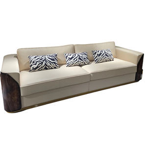 Chaise longue italienne <span class=keywords><strong>de</strong></span> luxe en <span class=keywords><strong>noyer</strong></span> contemporain en cuir rembourré doux confortable pour salon appartement villa - Product Image 6