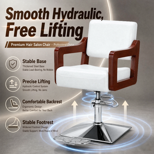 Sillón de Barbería Moderno para Salón, Bomba Hidráulica de Alta Resistencia, 360° °   Silla de Estilismo Giratoria de Cuero para Salón de Belleza y Barbería - Product Image 5