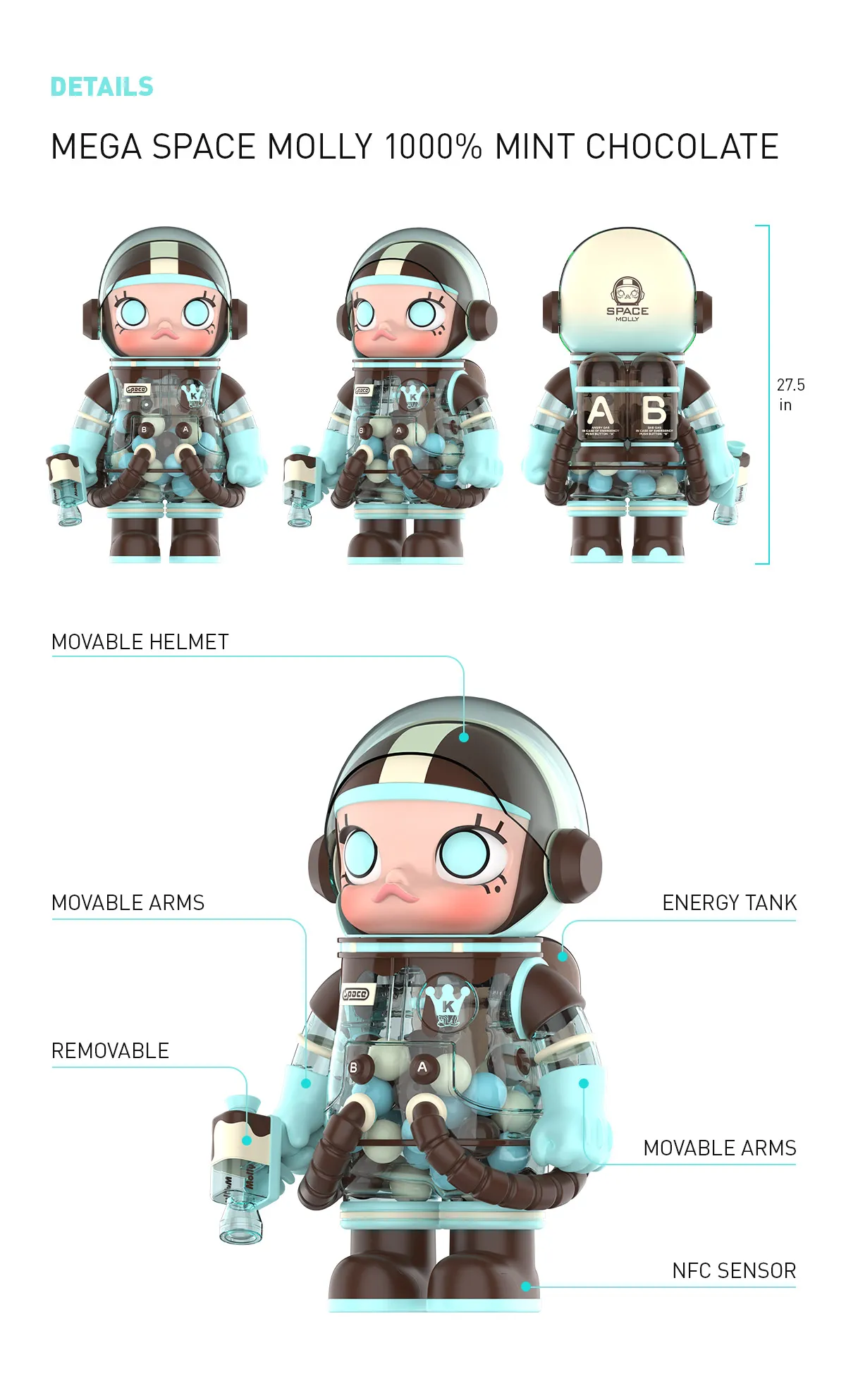 Hot Sale 100% Original for Pop Mart MEGA SPACE MOLLY 1000% +400