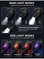 Mini lampe torche LED étanche haute luminosité rechargeable, torche de poche, lumière UV violette, porte-clés EDC, USB Type-C, étanche, avec clip stylo