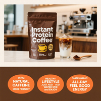Qinshantang Marque privée OEM Mélange de café nourri à l'herbe biologique 6 champignons protéine de lactosérum pour la santé intestinale de l'énergie de concentration