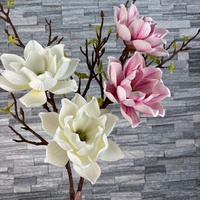Bunga Magnolia Buatan Tangan Realistis Tangkai Tunggal Berkualitas Tinggi, Bunga Artifisial Lembut untuk Hari Ibu, Natal, Tahun Baru Imlek