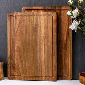 Tabla de Cortar Rectangular Grande de Madera de Acacia de Grado Alimenticio, Duradera y Personalizada, de 2 cm de Grosor, con Ranura Profunda para Jugos, OEM/ODM - Product Image 2