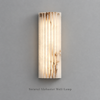 Applique murale LED en laiton Alabaster des États-Unis, lumière blanche chaude de luxe pour l'intérieur, idéale pour la maison, l'hôtel, la chambre à coucher, l'éclairage d'ambiance