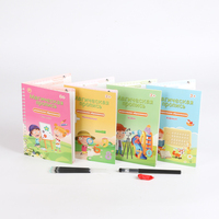 Russe 3D Groove Cahier Livre Magique Réutilisable Apprentissage Écriture Pratique Cahier D'exercices Pour Enfant Calligraphie Montessori Jouet
