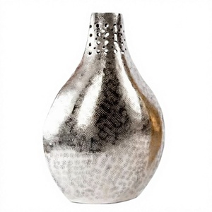 Vase de sol élégant en métal soufflé à la main avec glaçure transparente pour la décoration moderne de la maison et du bureau - Design élégant et raffiné - Product Image 1
