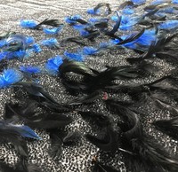 Tissu en maille noir avec plumes d'autruche faites à la main, sequins et mini-perles argentées pour robes de soirée longues pour femmes - Vente en gros