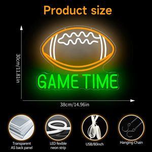 Game Time Letreros Neon Football LED dimmable USB powered ambient <b>light</b> store <b>window</b> decoration <b>light</b> street indicator <b>light</b> 5v - Product Image 4