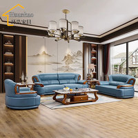 Ensemble de canapés d'angle en cuir au design nordique moderne et simple, inclinable, luxe léger, bois d'ébène massif, nouveau style chinois, tissu, salon