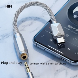 高品质短电缆镀银 32 位 384KHZ 采样 DAC 芯片组 Type c 转 3.5mm HIFI 音频电缆适配器 - Product Image 2