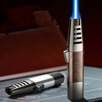 Briquet torche de cuisine portable de luxe personnalisé Jet de cigare flamme rechargeable logo moderne emballage fumée de cigarette