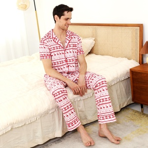 Pijamas navideños Familia Manga corta Dibujos animados Elk Print Pijamas Set Navidad Mujer Conjunto de ropa de dormir - Product Image 6