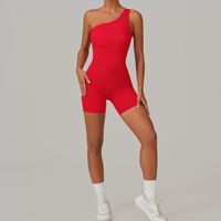 Short de sport une pièce sexy et respirant en nylon/spandex grande taille, séchage rapide, extensible dans quatre directions, avec bretelles ajourées pour la gym et l'entraînement