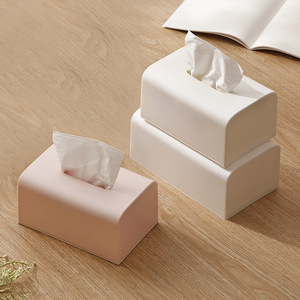 HeDou Simple Tissue Box White Desktop Storage Box For Living Room Dining Table Office Use Waterproof Convenient - Product Image 3