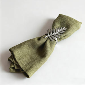 ผ้าเช็ดปากผ้าลินินลาย100% เป็นมิตรต่อสิ่งแวดล้อมงานแฮนด์เมดสำหรับงานแต่งงานและงานชุมนุมของครอบครัวซักได้สำหรับร้านอาหาร - Product Image 2