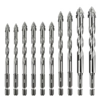 Foret excentrique à dents de scie en acier tungstène super dur, pour perceuse électrique manuelle, avec tige hexagonale, pour béton, verre, carrelage.