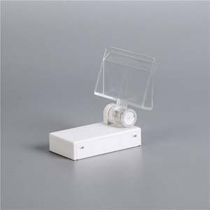 Porte-étiquettes magnétiques en plastique blanc transparent Lipack, clips publicitaires légers pour entrepôts et supermarchés - Product Image 1