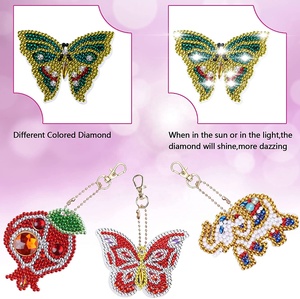 5D DIY mosaico llavero Kit diamante pintura <span class=keywords><strong>Mandala</strong></span> con taladro completo pintado a mano Animal forma especial llavero único diseño - Product Image 5