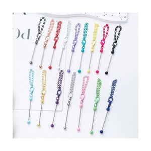 DIY Mini Beaded <b>Keychain</b> - Customizable Bag Charm, Candy Color Keyring, Creative Promotional Gift - Product Image 1