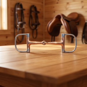 Bocado de Doble Articulación para Caballo, de Acero Inoxidable y Cobre, con Anillo en D, para Entrenamiento Ecuestre, en Varios Tamaños, con Empaque Personalizado - Product Image 1