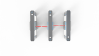 Barrière à battant avec système de contrôle d'accès RFID pour l'entrée d'un immeuble de bureaux