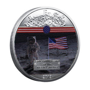 Pièce commémorative plaquée argent de l'atterrissage lunaire, 50e anniversaire, objet de collection, artisanat, décoration intérieure, cadeau - Product Image 2