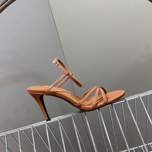 Sandales de marque en cuir véritable de qualité supérieure, nouveau style, pour femmes chinoises matures, talons hauts sexy, sandales 2024 pour femmes et dames - Product Image 3
