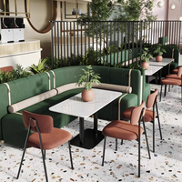Meubles de style nordique de luxe pour restaurant, café, hôtel, canapé en velours, table et chaises sur mesure