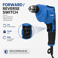 Perceuse électrique filaire 450W à vitesse variable 0-3300 tr/min avec mandrin à clé de 10 mm