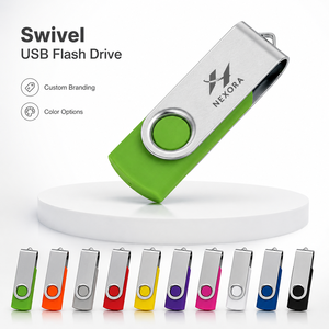 Colorful Plastic USB Memory Stick Custom Printed Swivel Metal <b>Cover</b> Keychain Flash Drive Promotional Bulk Wholesale - Product Image 1