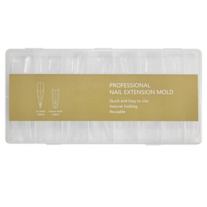 240 unidades/caja Moldes de extensión de uñas de plástico de doble capa, ovalados, largos y cónicos, <span class=keywords><strong>para</strong></span> extensión rápida tipo sándwich - Product Image 3